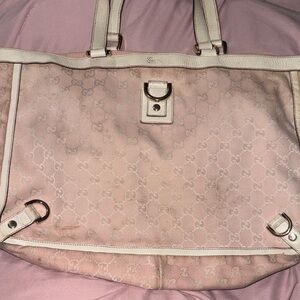 Gucci Pink Monogram Canvas Tote Bag